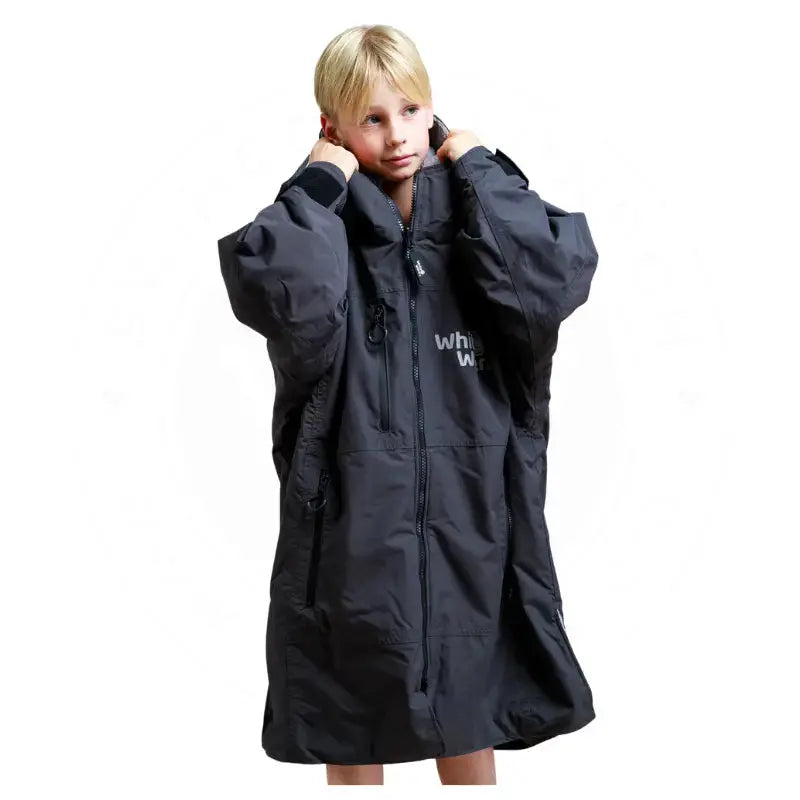 Kids Pool Swimming Robe | Black Unisex Hard Shell Robe Swimcore