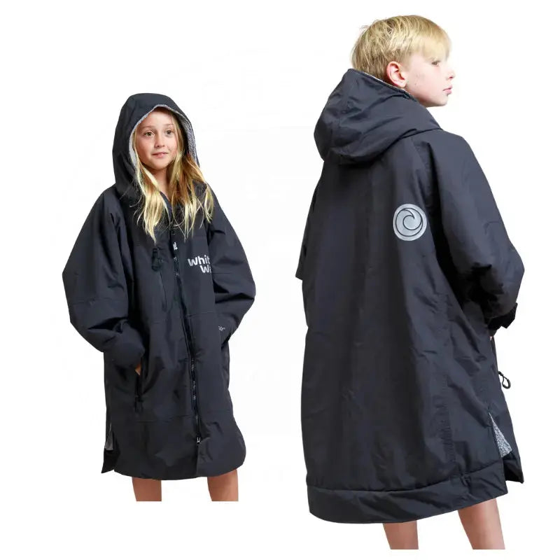 Kids Pool Swimming Robe | Black Unisex Hard Shell Robe Swimcore