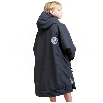 Kids Pool Swimming Robe | Black Unisex Hard Shell Robe Swimcore