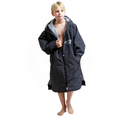 Kids Pool Swimming Robe | Black Unisex Hard Shell Robe Swimcore